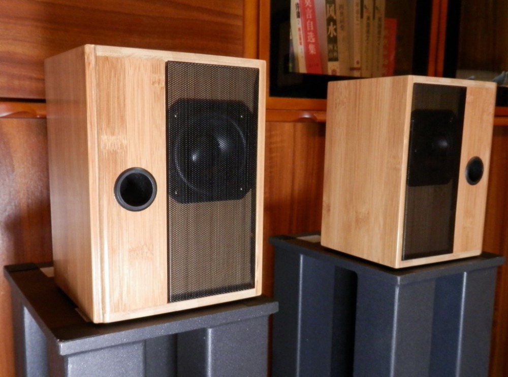 pair davidlouis audio hiend 3inch  fullrange speaker (full real bamboo cabinet )