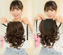 Hot Sell  Womens Hairpiece Short Wavy Curly Claw Hair Ponytail Clip on Hair Extensions Ponytails