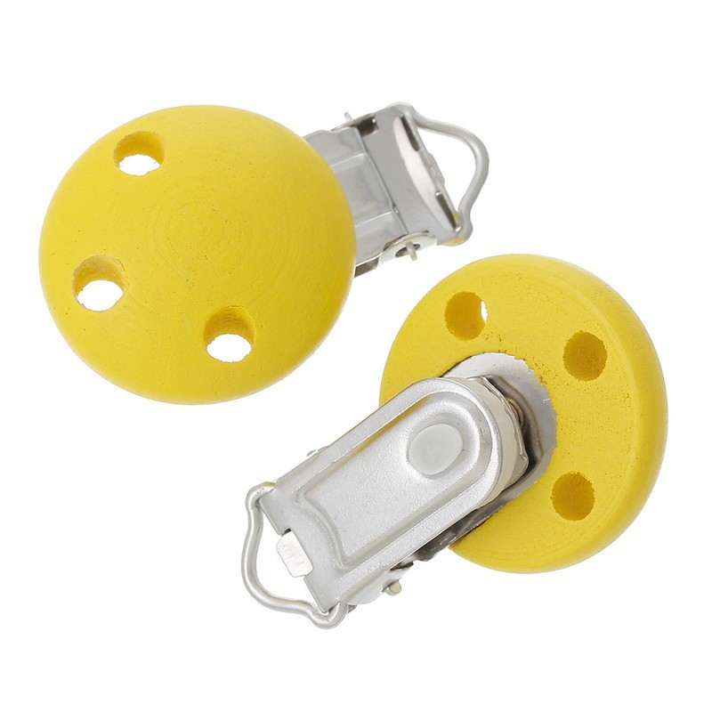 10PCs-Baby-Pacifier-Clips-Holder-Wooden-Round-Yellow-4-4cm-x2-9cm-1-6-8-x1
