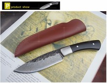 Hand forging hunting knife outdoor Damascus Pattern high quality steel knife sharp for camping survival Free shopping