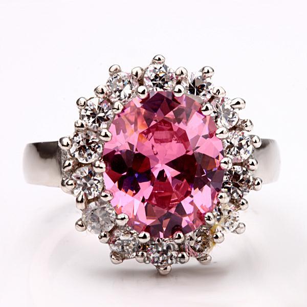 Pink CZ Diamonds Ring Kate Pink Diamond Fashion Rings Pink CZ Diamonds Ring Kate
