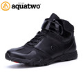 High Quality 2016 Top Fashion AQUA TWO Brand Riding Boots Genuine Leather Shoes For Men Flats