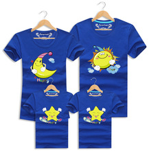 2016 Summer Family Matching Outfits Clothes Casual Short Sleeve Printed Family Look T Shirts For Mother Father Daughter Son