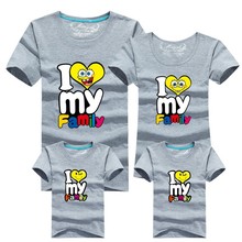 1 pc HOT Selling 95% Cotton Shirt Yellow Colors Family Set T Shirts 2016 Matching Family Clothing Men Women Kids Large T-Shirts