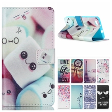 Art Print Pattern Flip Leather Case for Huawei Ascend P8 Lite Stand Style Wallet Cover Soft TPU Back Cover for Huawei P8 mini