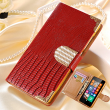 New Arrival Luxury Wallet Case Flip Cover for Nokia Lumia 635 Phone Bag Shining Crystal Bling PU Leather Case with Card Slot