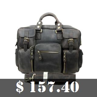 Vintage Genuine Leather Cowhide Crazy Horse Men Business Handbag