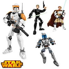 4style Star Wars Luke Skywalker Clone Commander Cody Building Blocks Bricks War Action Figures Space lightsaber Starwars