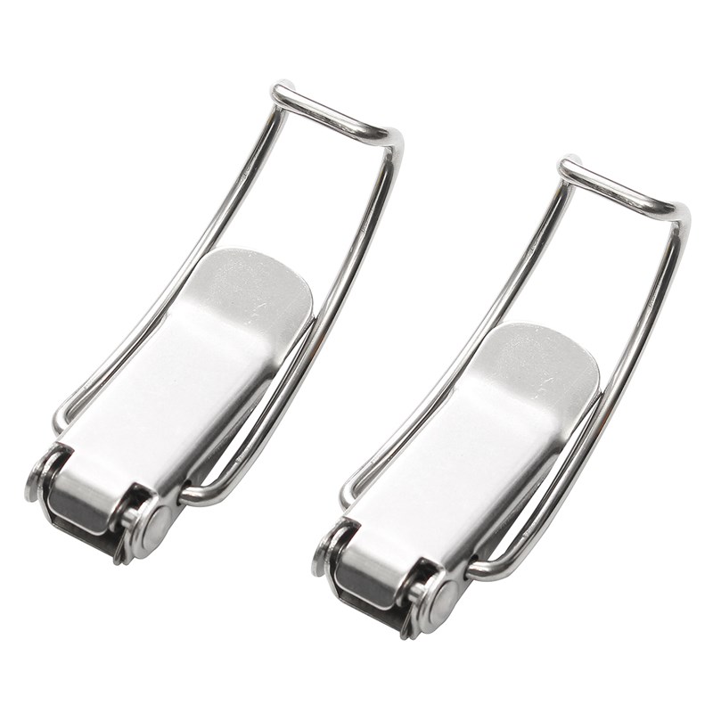 2x Stainless Steel Silver Spring Loaded Toggle Case Box