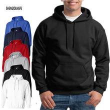 Men’s Slim Pullover Hoodies and sweatshirts Pouch pocket Long Sleeve Casual Sudaderas Solid Cotton Hoodies Men Size M-XXL