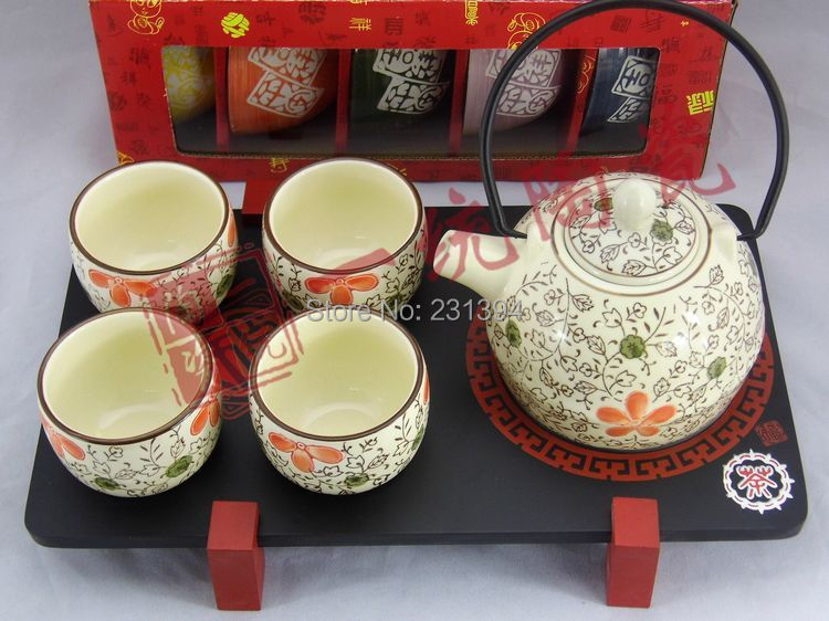 2014 new Creative Japanese style bone china Coffee Tea Sets sets 1pcs teapot 4pcs cup