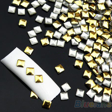 120Pcs Gold Silver Metal Nail Art Decor Rhinestones Tips Metallic Studs 1SAU