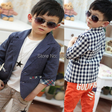 Fashion Kids Baby Boys Plaids Check Dots Casual Suit Jacket Coat Costume 2 7 Years Rose