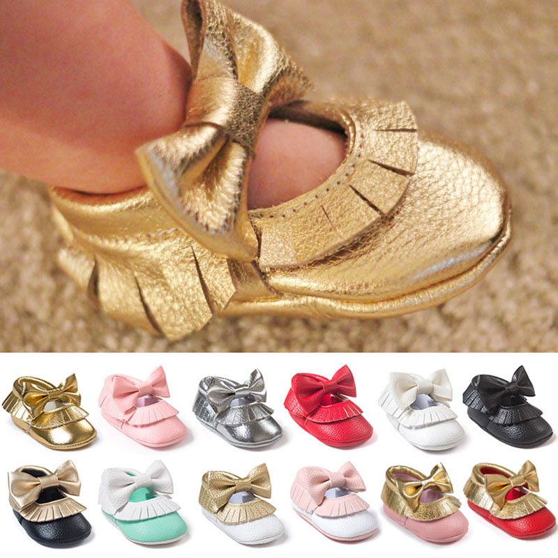 New Tassel Bowknot Baby Shoes Handmade Baby Girls First Walkers Fashion Shoes baby moccasins
