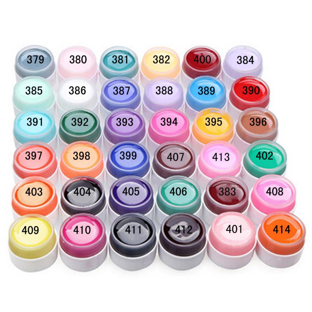 2015New Arrival For Nail Art Tips Manicure UV Nail Polish Gel 36 Pot Pure Color Decor