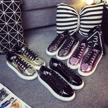 2016 New England Style Restoring Ancient Ways Martin Shoes Women Single Casual Female Patent Leather Shoes For Big Girls