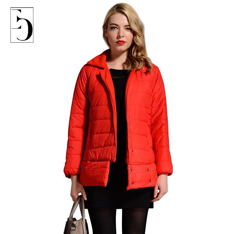 Women Plus Size Winter Jacket And Coat Fashion New Solid Slim Cotton Jacket Casual Full Sleeve Turn Down Collar Women's Coat 5XL