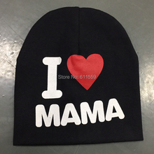 Free shipping new autumn knitted cotton beanie hat for toddler baby kids girl boy I LOVE