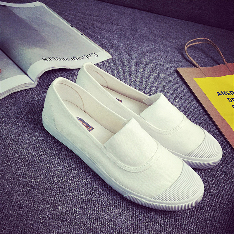 white casual canvas shoes