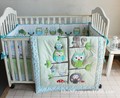 Promotion 7PCS Woodpecker Nursery Bed Bed Linen Baby Cot Crib Bedding Set Kit Blanket Bumper bumper