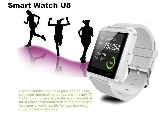 2015 HOT Bluetooth smart watch U8 Wrist Watch U smartWatch for Samsung S4Note23 HTC LG Xiaomi Android Apple Phone Smartphones