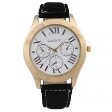 2015 nuevos hombres del muchacho Pu correa de cuero análogo de cuarzo del reloj del deporte del reloj ocasional bonito regalo de 2 colores envío gratis