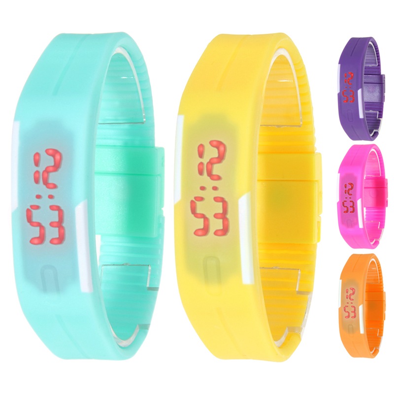 2016 New Fashion Men Women Rubber LED Watch Date Sports Bracelet Digital Wristwatch 5 Colors