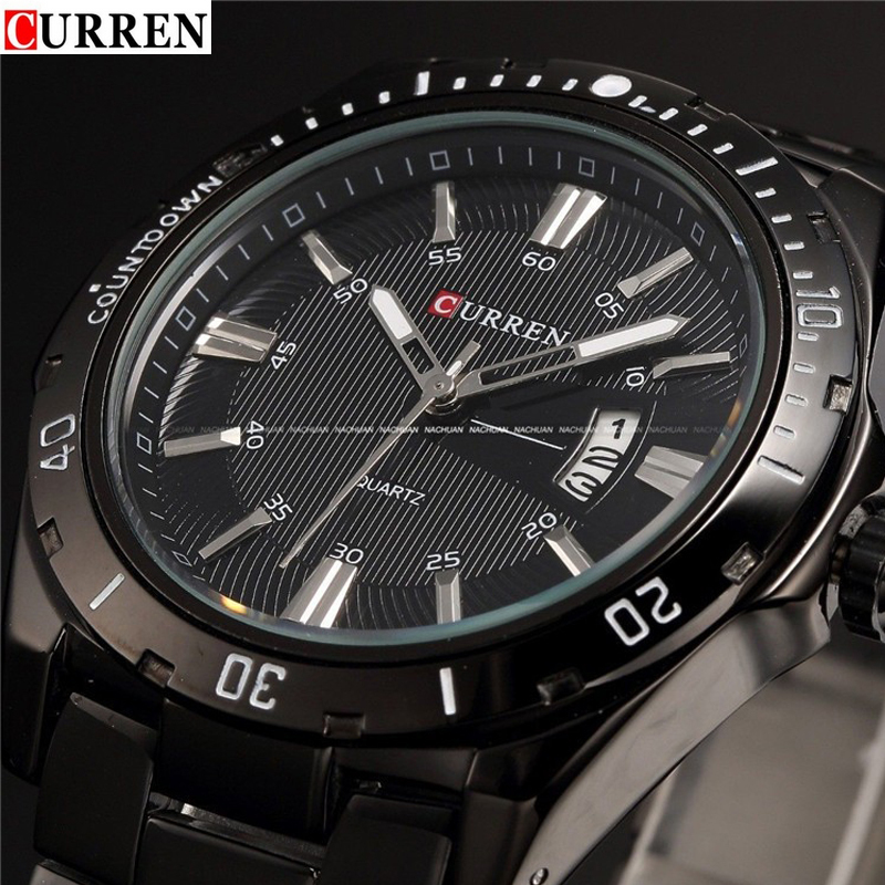 CURREN 8110 watches men stainless steel strap calendar relojes para hombre fashion casual army military orologio