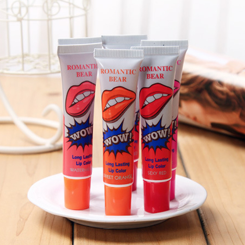 Summer multi color waterproof women lady peel-off lip gloss lipstick liquid tint long lasting tattoo 32372577374, купить в интер.