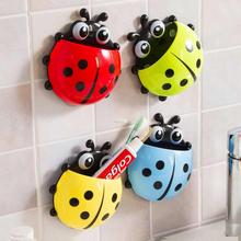 Super Deal Ladybug Toothbrush Holder Bathroom Sets 2016 Cute Cartoon Wall Sucker Toothbrush Holders Suction Hooks