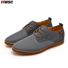 MWSC 2016 Fashion round toe soft Suede Leather Men Casual Shoes, summer mesh breathable shoes Designer Luxury Brand Men Shoes