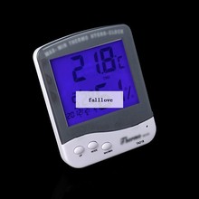 Nueva interior exterior LCD Digital termómetro higrómetro TH218A / B reloj blanco 31