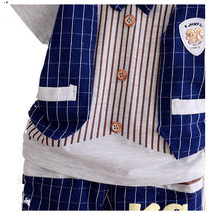 Free shipping 2015 new summer baby clothing set baby boy s fashion new design cotton suits