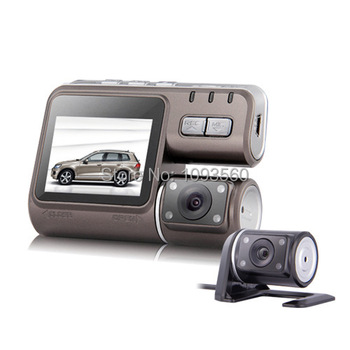 2015 новый приходите i1000 автомобильный видеорегистратор двойная камера с двумя объективами видеокамера HD 1080 P тире камерой черный ящик с задней 2 Cam вида автомобиля приборной панели