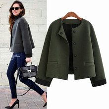 2016 Autumn And Winter Women Jacket Casual Long Sleeve O-neck Loose Woolen Coat Fashion Women Basic Coats