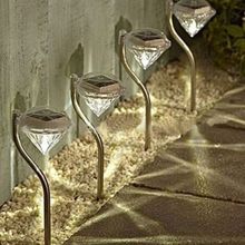 4 Pcs / Lot Stainless Steel Solar Lawn Light Lamp