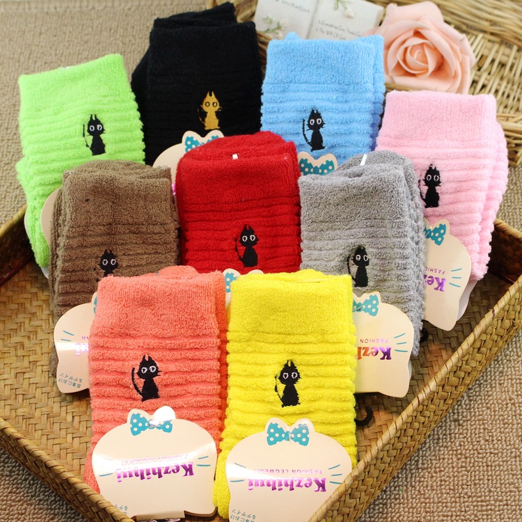 100% cotton socks towel socks thermal thickening a...