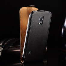 Luxury Genuine Leather Case for Samsung Galaxy S5 Mini G800 Flip Style Phone Back Cover Black Brown With Free Film Drop Ship