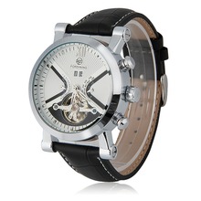 Luxury Brand FORSINING New Mechanical Watch Auto Flywheel Men s Watches Wristwatch Brown Leather relojs Free
