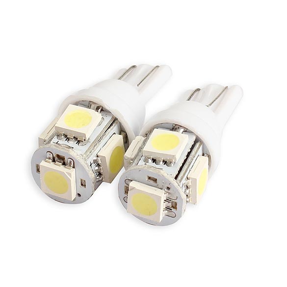 10PCS T10 5050 5SMD LED White Light Car Side Wedge Tail Light Lamp Bright HB88