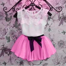 New 2016 children clothing set baby kids girl s chiffonsummer kid beautiful vetidos infants costume