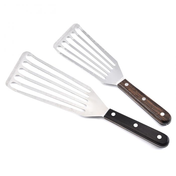 1 Pcs Slotted Turner Fish Spatula Stainless Steel Flexible Kitchen