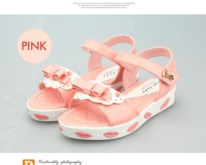 Size27-31 New 2015 Summer Fashion Flowers Bowknot Kids Sandals Girls Sandals Gladiator Children Flat Ankle Shoes Children Boots FREE SHIPPING (4)