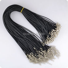 100pcs 45cm 18” Black Rubber Necklace for Pendant Quality Cord 2mm String Strap Fashion Jewelry Choker Necklace DIY Jewelry
