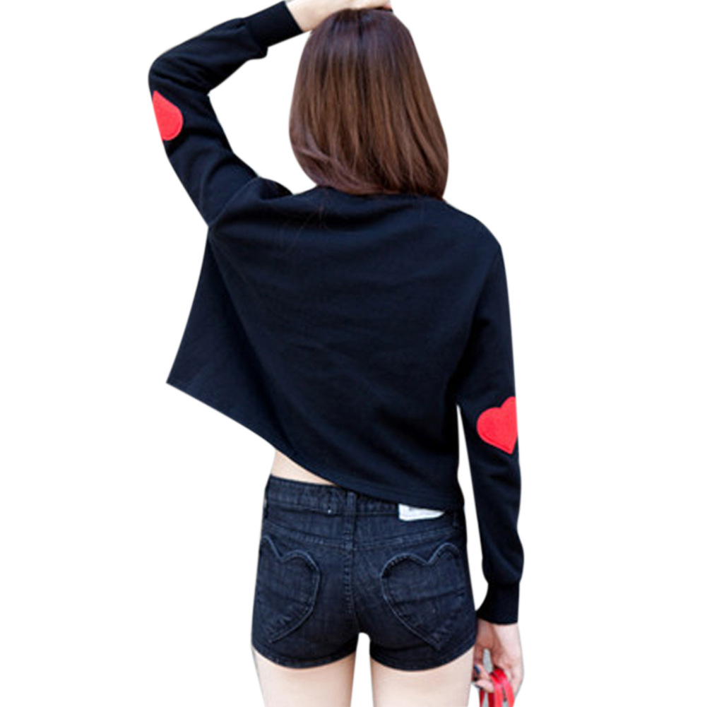 Korean women\'s original wind-School of short love - long sleeved sweater