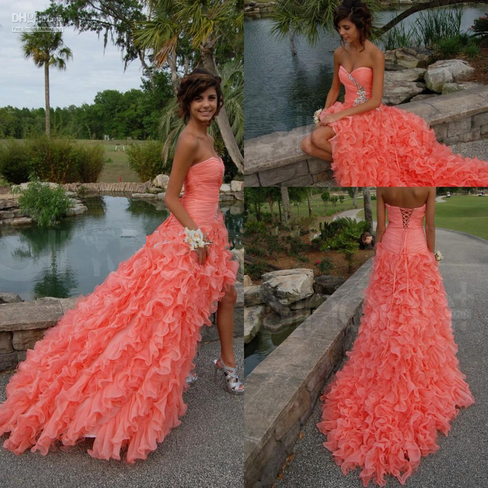 Popular Coral Color Prom Dresses Buy Cheap Coral Color Prom Dresses Lots From China Coral Color