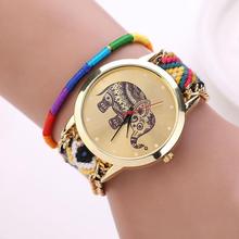 New Design relogio feminino Retro Clock Women Girl watches Handmade Braided Elephant Bracelet Dial Quarzt Watches ladies watch