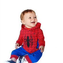 Newborn Toddler Baby boy bodysuits clothes Romper Spiderman Long Sleeve with Smock Infant Cartoon Christmas Costume