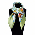 60cm 60cm Women 2016 New Fashion Imitated Silk Brand Tree and Leaf National Wind Elephants Printed