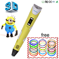 shipping via ePacket 3D printer pen dewang 2nd LED Display With 10pcs ABS PLA for Arts